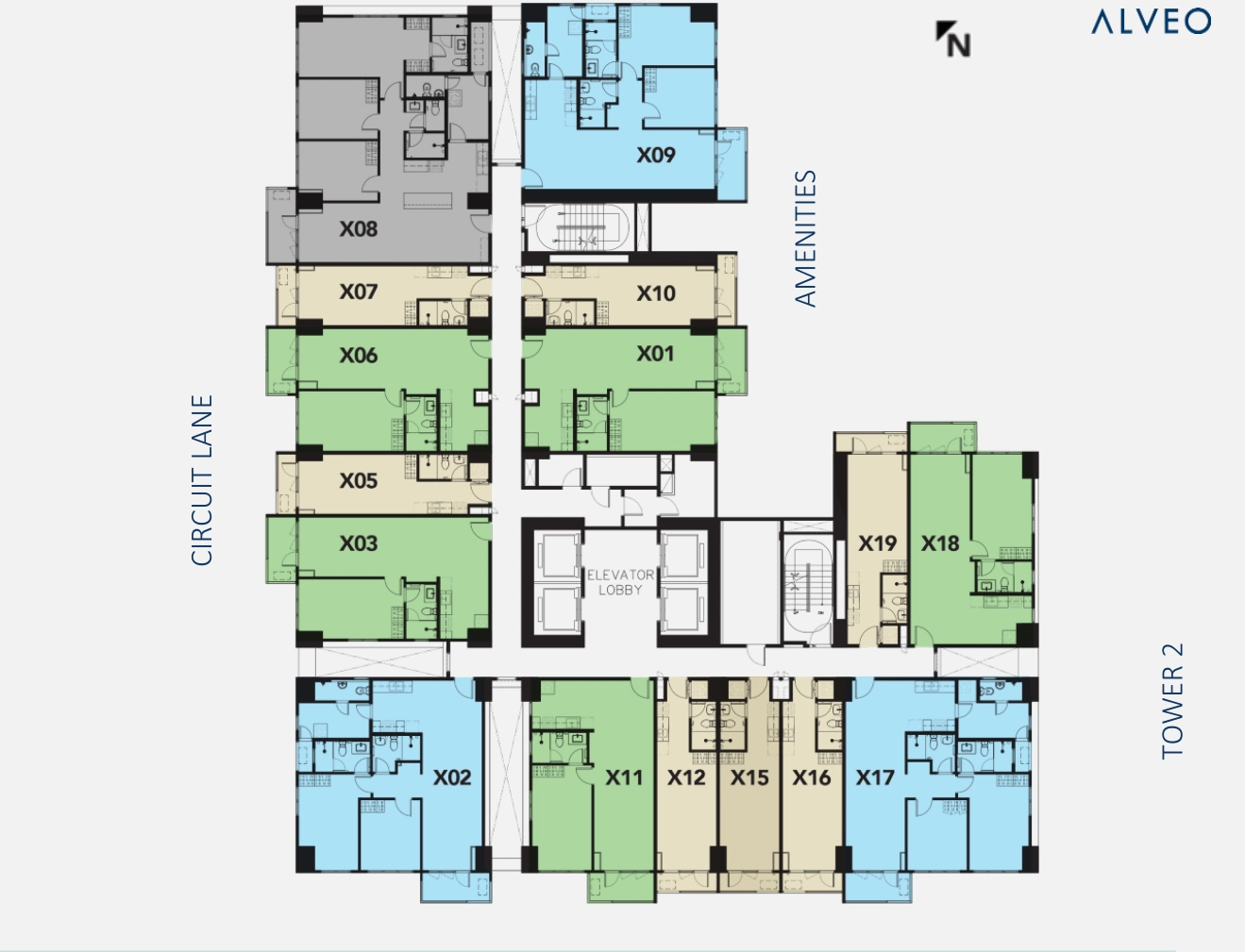 Typical residential floor plan · Developer reference