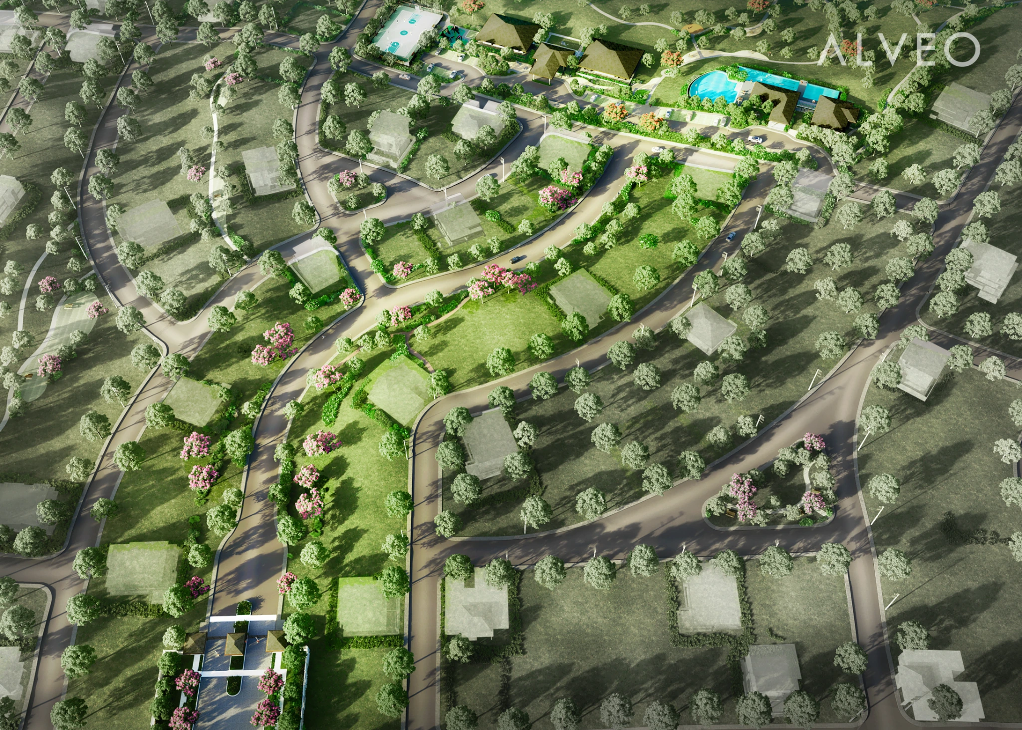 Sereneo The main spine greenway, artist’s perspective