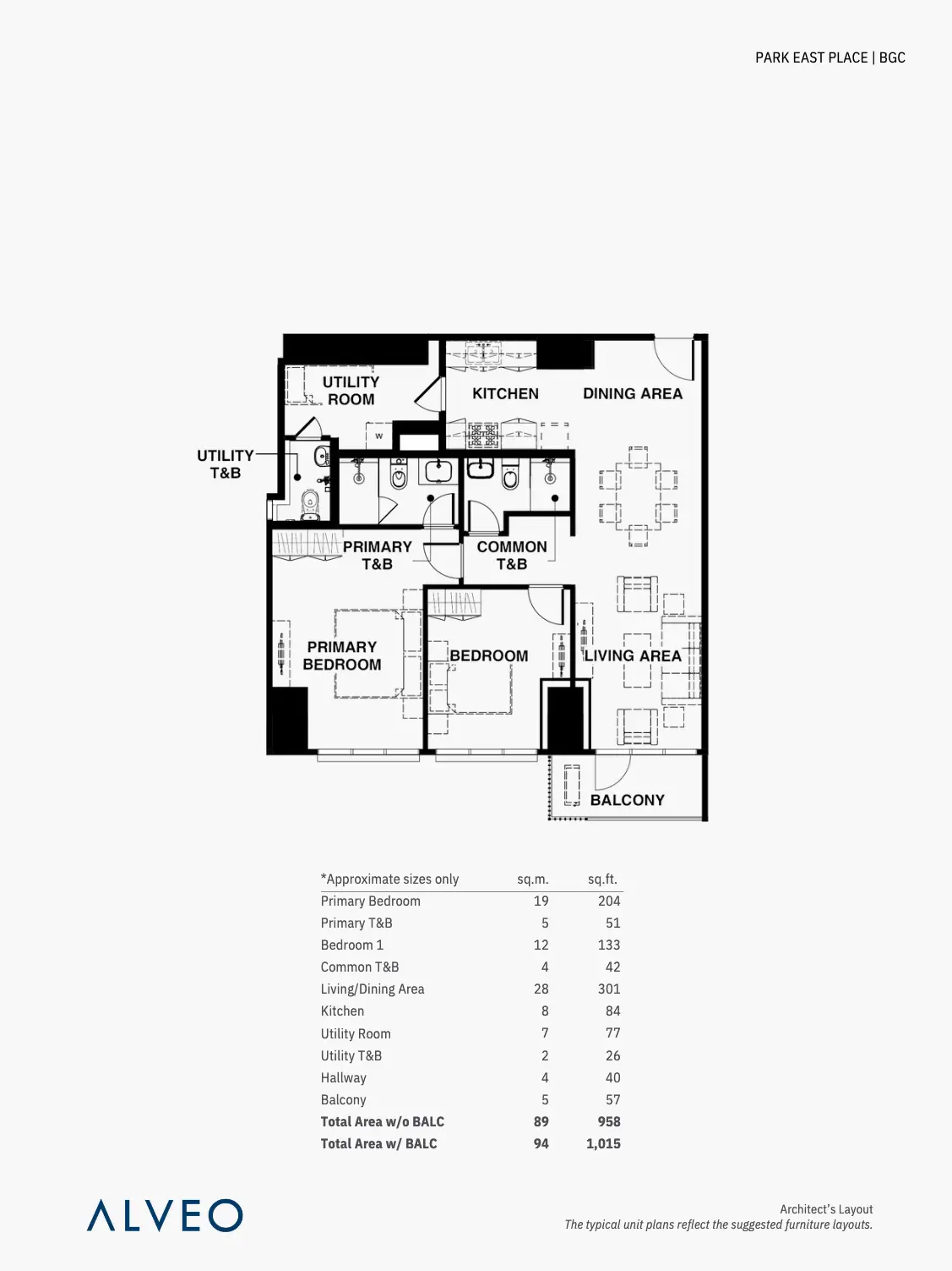 Park East Place Two-bedroom Floor Plan